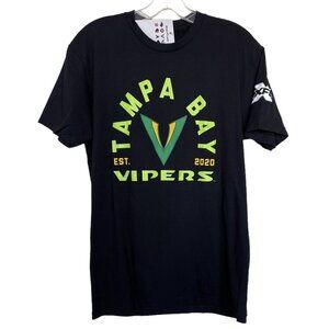 XFL Tampa Bay Vipers Big Logo Black Green T-Shirt Mens Size Small S Football‎